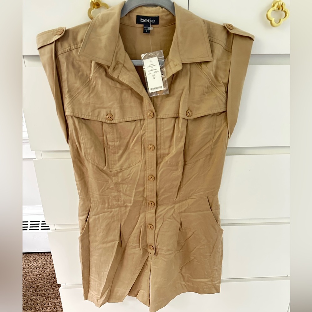 Bebe Romper jumper short safari vibe NWT